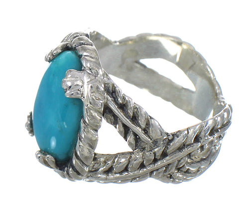 Sterling Silver Southwestern Turquoise Ring Size 7-3/4 RX62031